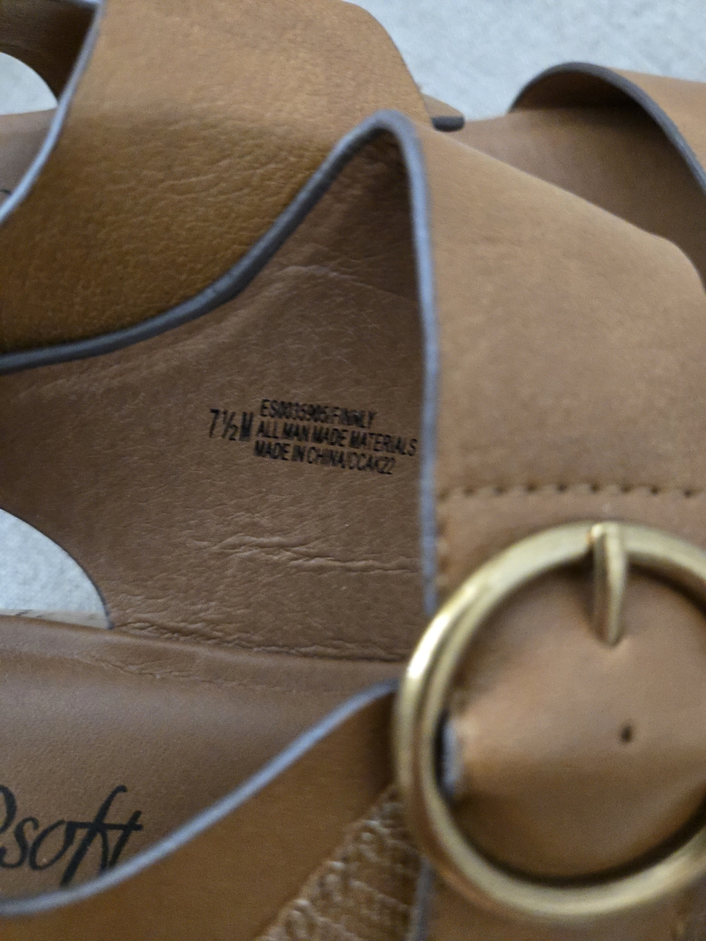 Comfort Cork Wedge Sandals in Tan with Decorative Buckle - Picture 9 of 9